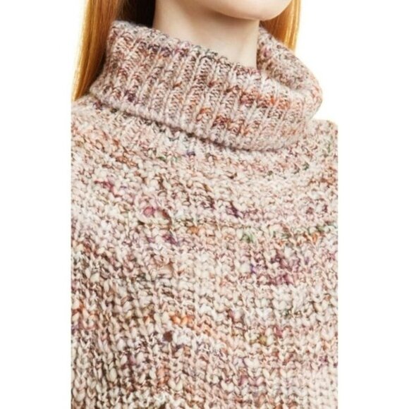 NWT LINE Label Nordstrom Turtleneck Luxe Marled Chunky Knit Sweater Medium - Picture 4 of 6